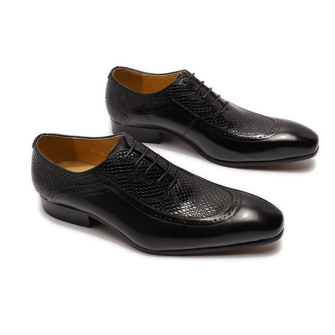 Mens Dress Shoes Genuine Leather Formal Shoes Pointed Toe Lace Up Business Oxford Shoes Black Brown Luxury Footwear