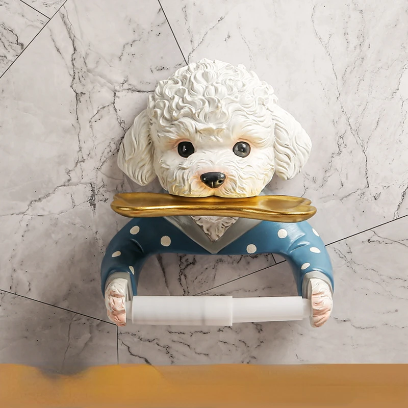 Creative Cartoon Toilet Tissue Box Roll Paper Holder Paper Storage Rack Drawer Paper Box with No Punching Required