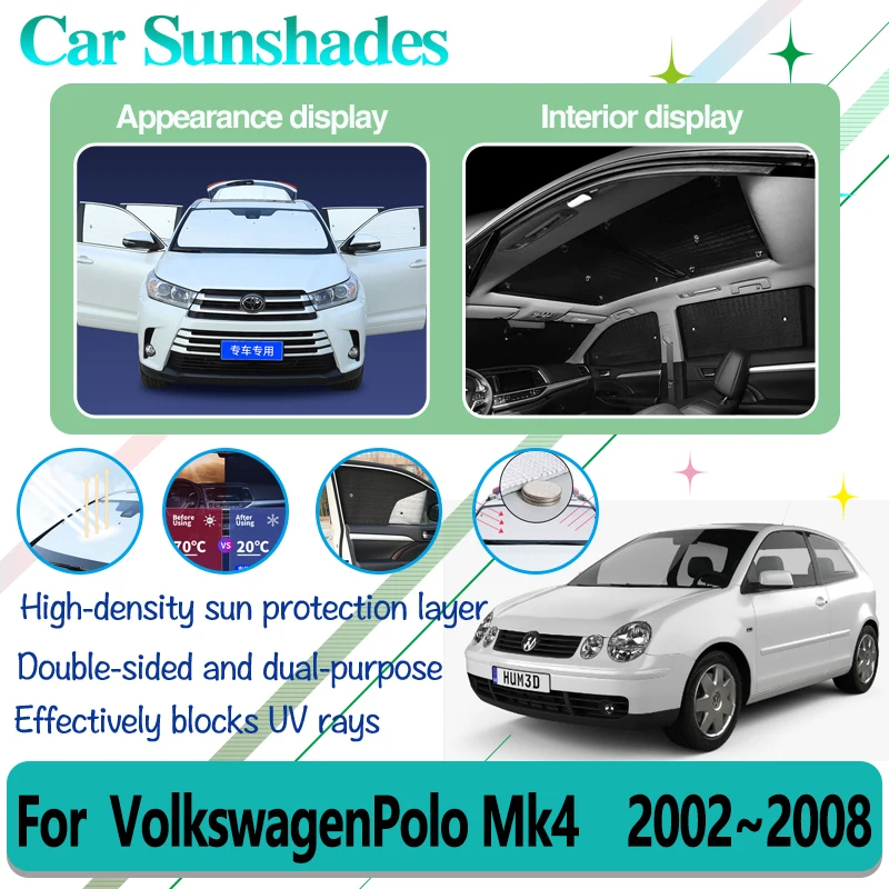 

Защитные козырьки на лобовое стекло для Volkswagen VW POLO MK4 2002 ~ 2008 Vivo 9N 9N3