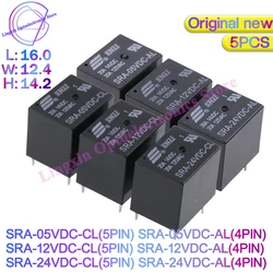 5Pcs SRA-05VDC 12VDC 24VDC -AL -CL SRA-12VDC-CL SRA-24VDC-AL 4Pin 5Pin 20A Power Relay PCB Type In stock Black Automobile Relays