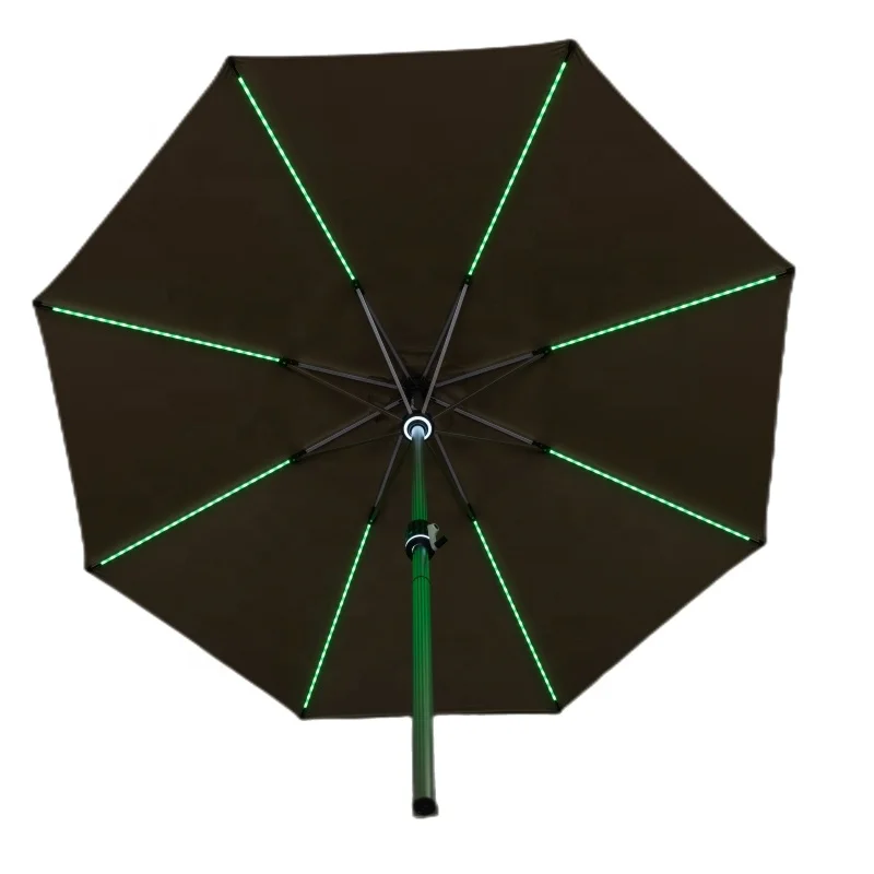 High-end outdoor sunshade garden umbrella electric patent invention design colorful solar energy