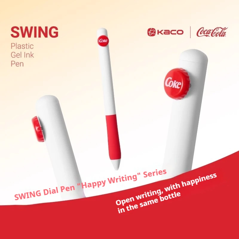 KACO Coca-Cola Co-branded Cute Interesting Gel Ink Pen Creative Stylish Girl's Fresh Ballpoint Pen 0.5mm Writing Stationery Gift