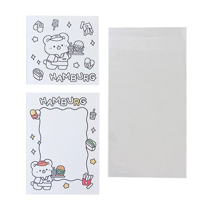Set Belakang Kartu Kepala Kartu Kelinci Beruang 5 Buah Set Kartu DIY Set Kartu Ulang Tahun