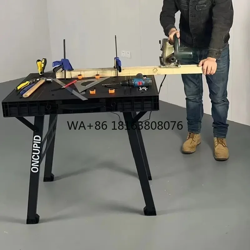 Quick Folding Standing Table Multifunctional Workbench Adjustable Foldable Working Table for Marketing