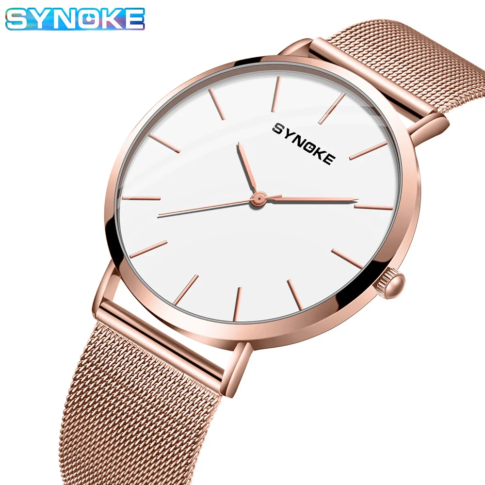 Men Quartz Watch Simple Fashionable Business Casual Lightweight Waterproof Steel Strap Watch Handsome For Men SYNOKE