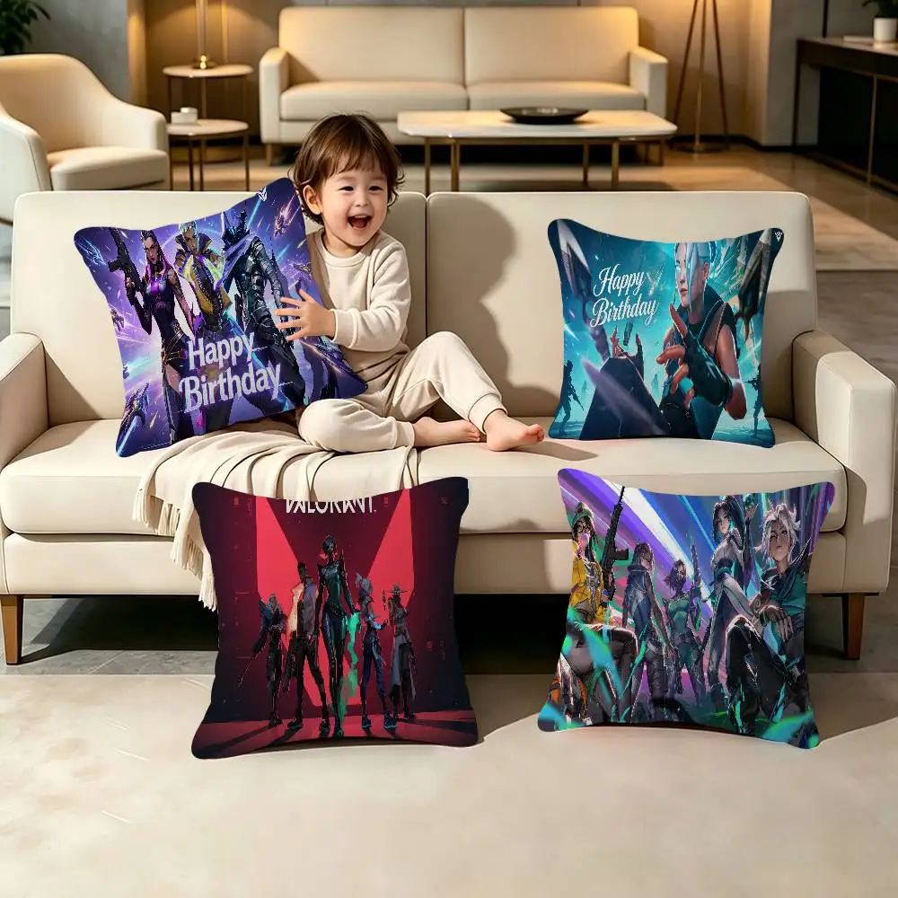 Hot Game Cushion Cover Decorative V-Valorant Pillow Sofa Home Decor Case Pillow Cases