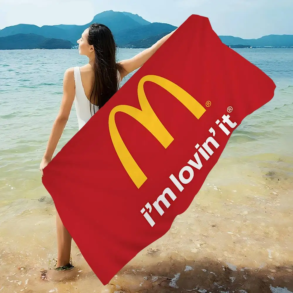 منشفة شاطئ مطبوعة من الألياف الدقيقة من M-Mcdonalds لتسلق الجبال واليوجا والسباحة والجري ومنشفة ناعمة ماصة