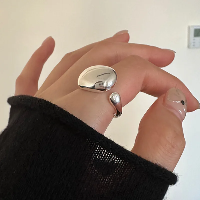 XINYI New in 925 Sterling Silver Ellipse Smooth surface Women\'s Rings Wedding Luxury Designer Jewelry Wholesale Jewellery Moneys