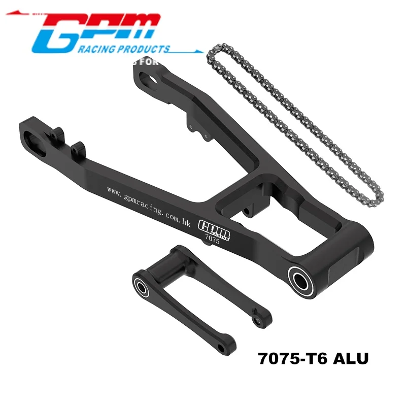 GPM MX3057 ALUMINIUM 7075 EXTEND SWING ARM (+ 30 MM) + PULL STANGE + KETTE FÜR LOSI 1/4 PROMOTO MX SM MOTORRAD RC Upgrade