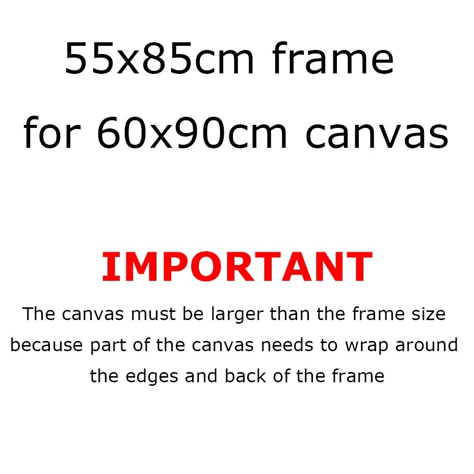 55x85cm Frame For 60x90cm Canvas Prints Wall Art Diamond Painting Frame Kit Picture and Poster Wood Bars Wall Frame Home Decor