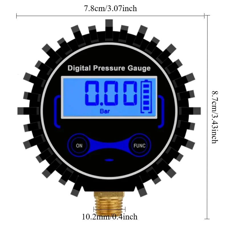 0-200PSI Digital Tyre Tire Air Pressure Gauge LCD Manometer Pressure Gauge For Car Truck Motorcycle WithOut LED Light