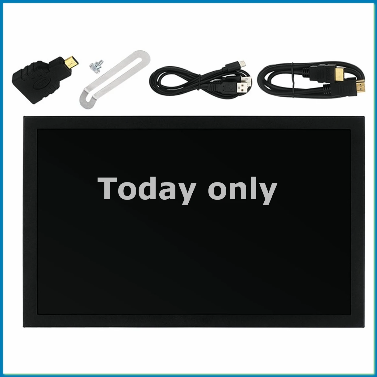7 Inch Portable Display IPS 1024x600 LCD -Compatible VGA AV Input DC Type C Power in for PC Laptop Camera TV DVD-A09I