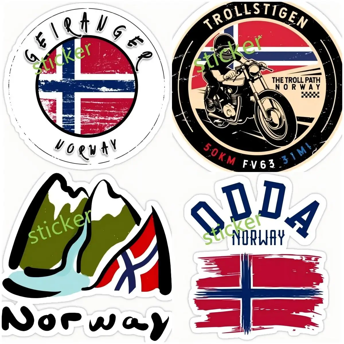

Norway Decal Stickers Cartoon Original Character Cartoon Anime For Bumper Window Wiper Cover Scratches Decals
