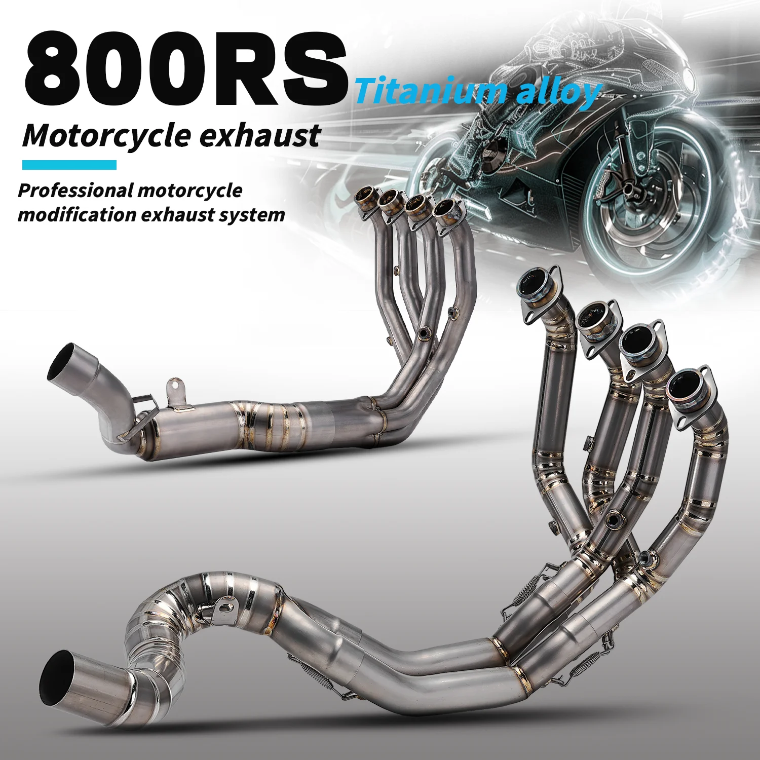 

For QianJiang 800RS Motorcycle Exhaust System Modification titanium alloy Front link pipe Connect original exhaust with catalyst