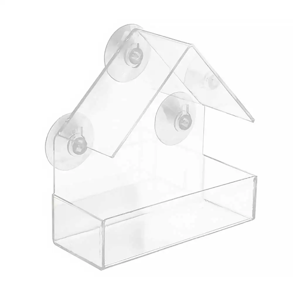 Bird Feeder Acrylic Transparent Window Bird Feeder Tray Bird House Pet Feeder Suction Cup Installation House Type Feeder