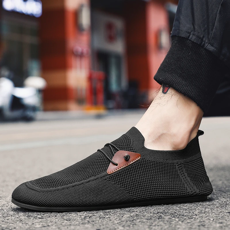 MAEDEF Men's Shoes Bedroom Slippers Mesh Loafers Men Thin Bottom Walking Shoe Man Breathable Non Slip Casual Loafer Mens Shoes