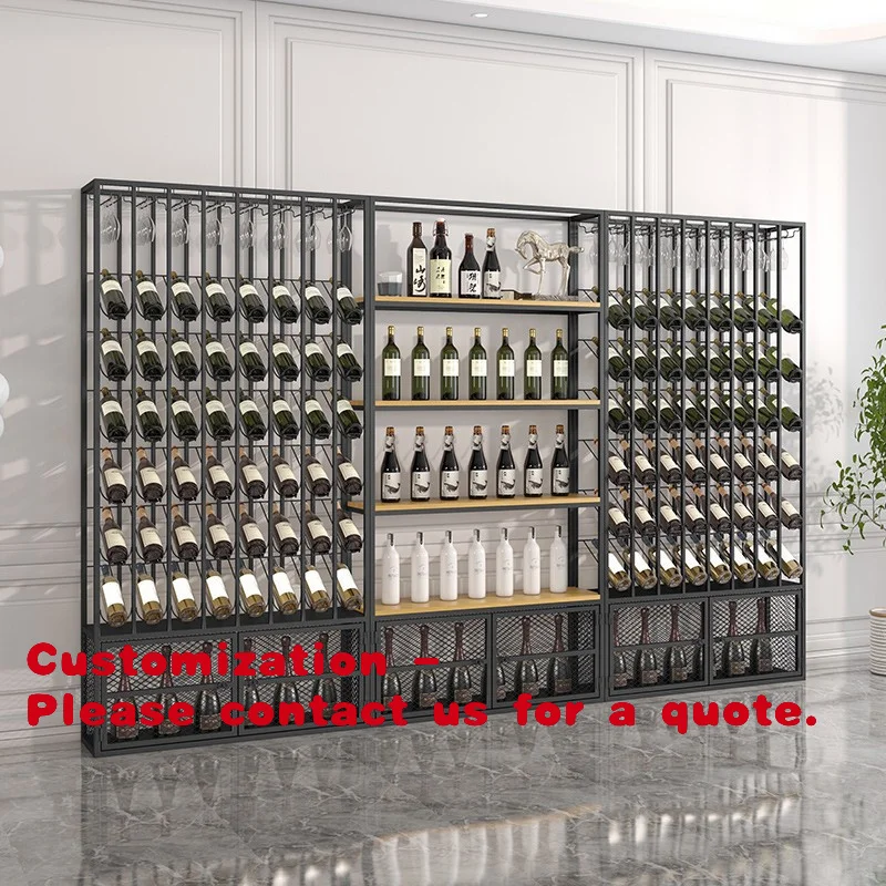 

Customize.Nordic Restaurant Iron Wine Rack Bar Wine Cabinet Simple Red Wine Display Storage Rack Floor-standing Wine Glass Organ