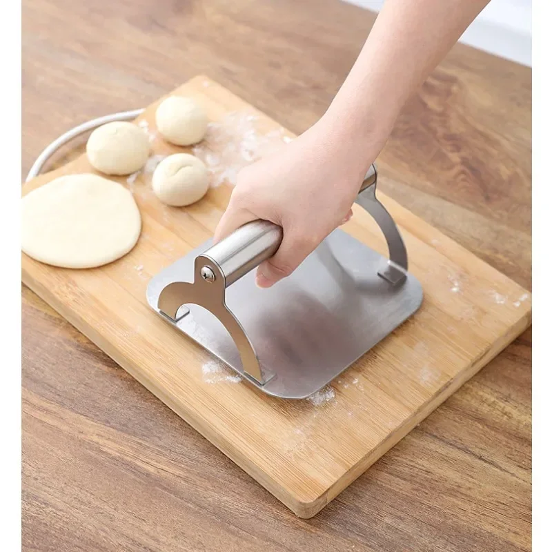 Stainless steel pressure surface leather tool for home hand-held pancake squid pressure plate, hamburger pressure meat mold