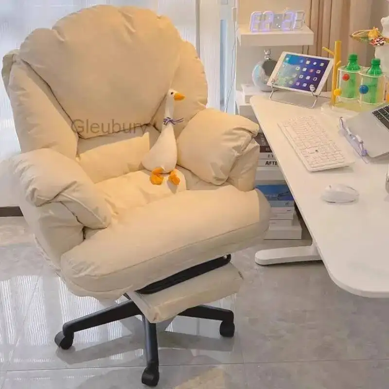 Silla blanca de diseño para ordenador, cómoda, elegante, bonita, para el hogar, sillas para juegos, sillón reclinable, Silla Escritorio, muebles de oficina