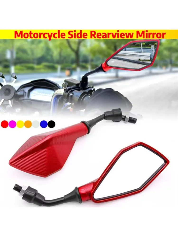 AliExpress NONE Motorcycle Mirrors Red M10 ABS Motorcycle Rearview Mirrors Scooter E-Bike ATV Dirt Bike Rear View Mirrors HD Side Mirror