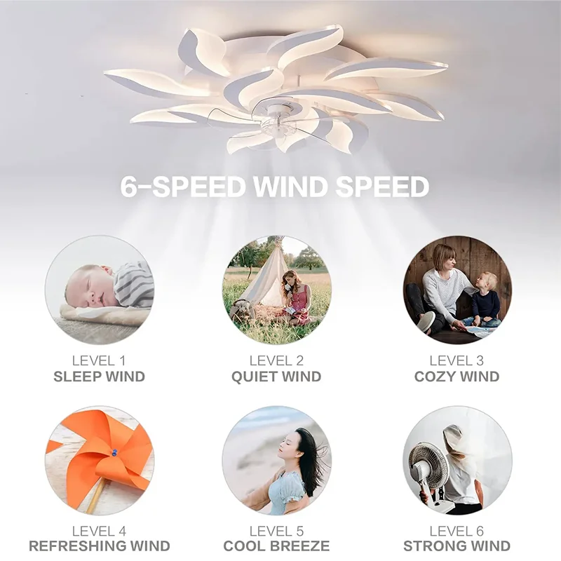 Modern living room ceiling fan light silent remote control 3-color dimmable Nordic light luxury LED ceiling fan with light 120W