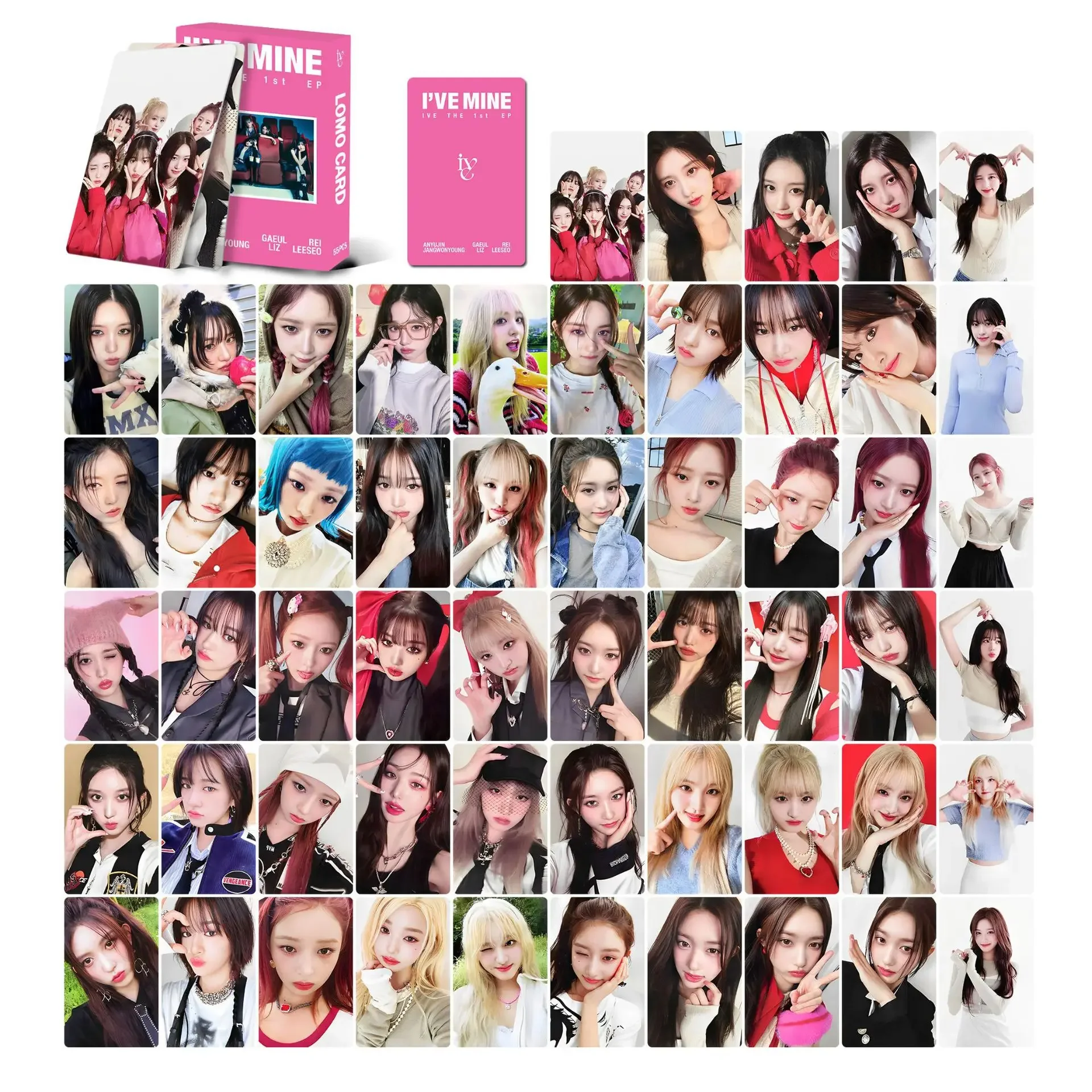 55 ชิ้น Idol Girl Group ใหม่อัลบั้ม Wonyoung Rei Gaeul Yujin Gaeul Leeseo Lomo การ์ด HD Photo การ์ดแฟนคอลเลกชันของขวัญ