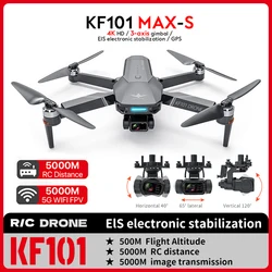 KF101 MAX-S 5KM GPS Drone 4K fotocamera con 3 assi EIS Anti-Shake Gimbal Quadcopter professionale Brushless WiFi FPV Dron RC Toy