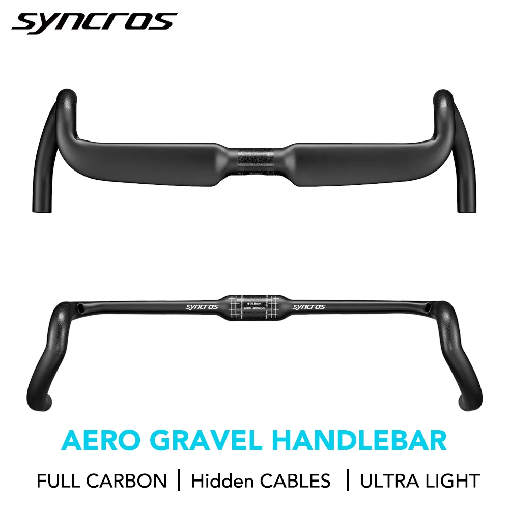 AliExpress ULLICYC SYNCROS Gravel Bike Carbon Handlebar Speed Carbon Road Handlebars Internal Cables Racing Bike Drop Bent Bar 31.8*360/380/400mm