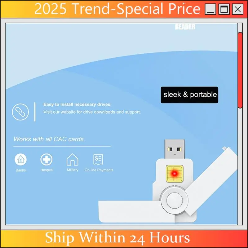 Lector de tarjetas CHYY Top CAC USB C inteligente plegable DOD tipo C acceso común declaración de impuestos SIM/ID/lector de tarjetas bancarias para teléfono portátil
