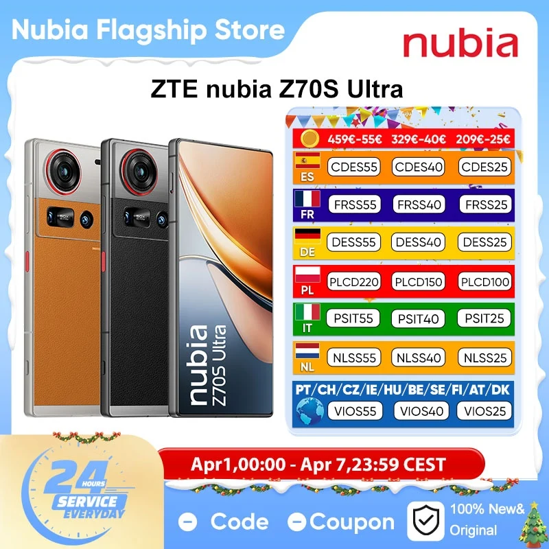 2025 Newest nubia Z70S Ultra Smartphone 5G Snapdragon 8 Elite 6.85'' 144Hz AMOLED Screen 64MP Camera 6600mAh Battery NFC Mobile Phone Global Version