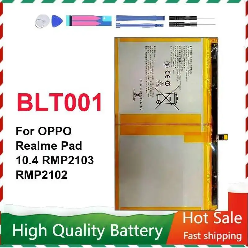 

Аккумулятор для планшета Oppo Realme Pad 10.4 RMP2103 RMP2102, высокопроизводительный, 7100 мАч, с расширенной совместимостью, BLT001