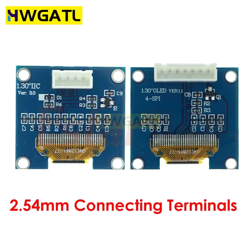 RoHS 1.3 inch OLED Module White/Blue  SPI/IIC I2C Communicate Color 128X64 1.3 inch OLED LCD LED Display Module 1.3" OLED Module