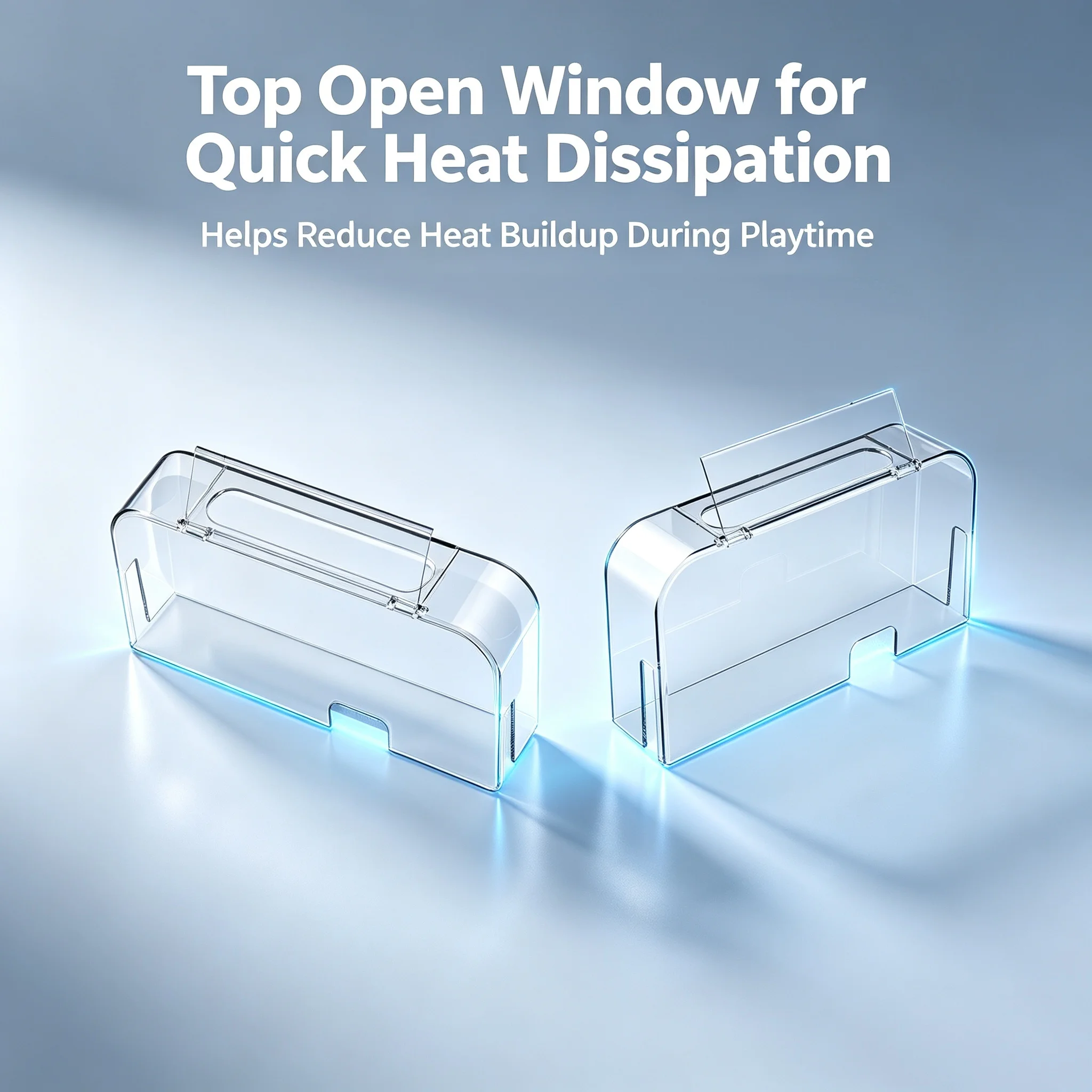 Switch Dock Dust Cover Transparent PC Shell for Switch OLED 2 Console Protector Ventilated Cable Cutout Open-Top Design
