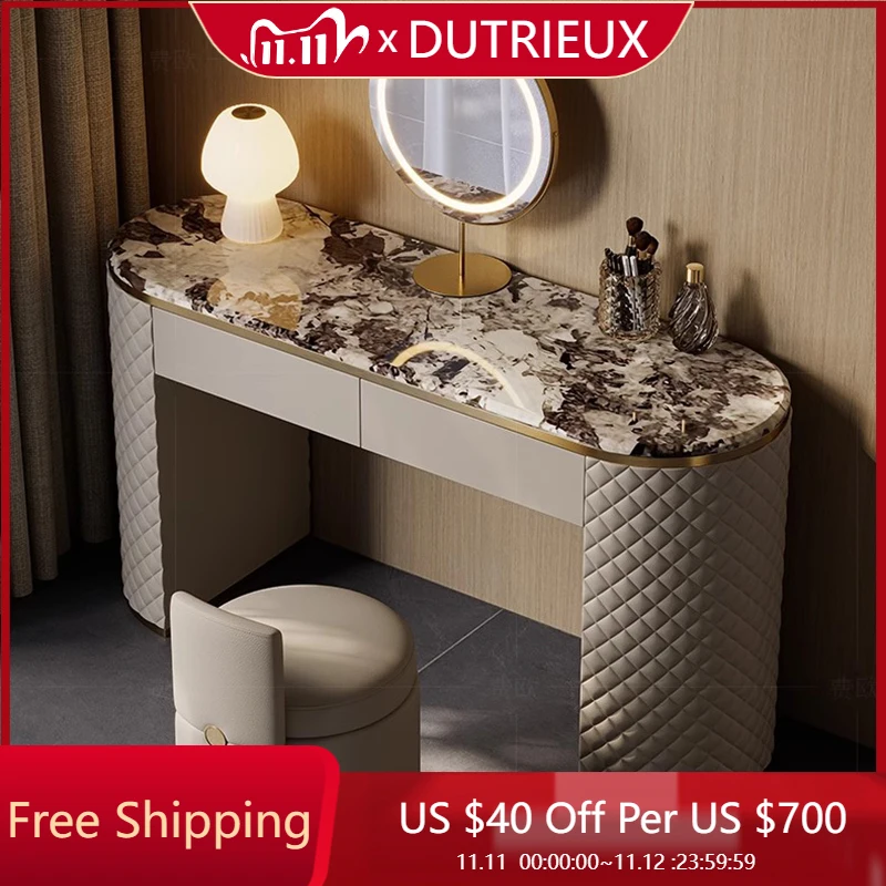 

Modern Bedroom Vanity Table Chair Makeup Mirror Cabinet Dressing Table Luxury Organizer Wood Penteadeira Lounge Suite Furniture