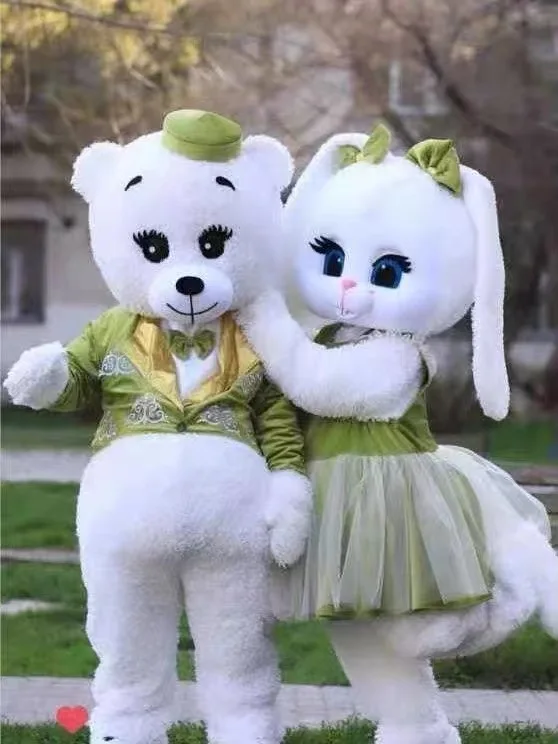 

Новый хит продаж: плюшевый костюм-маскот из пены для взрослых — белый медведь и кролик (мультяшный персонаж), для Хэллоуина