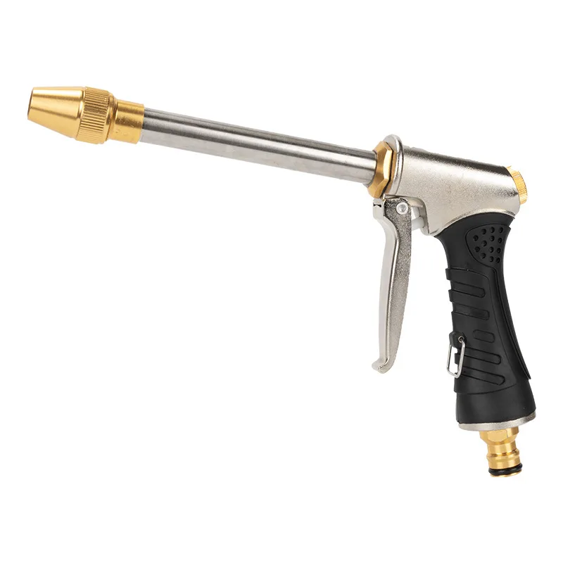 ปืนฉีดน้ําโลหะแรงดันสูงปืนล้างรถในครัวเรือน Electroplating ยาวสวนชลประทานหัวฉีดน้ําปืนฉีด