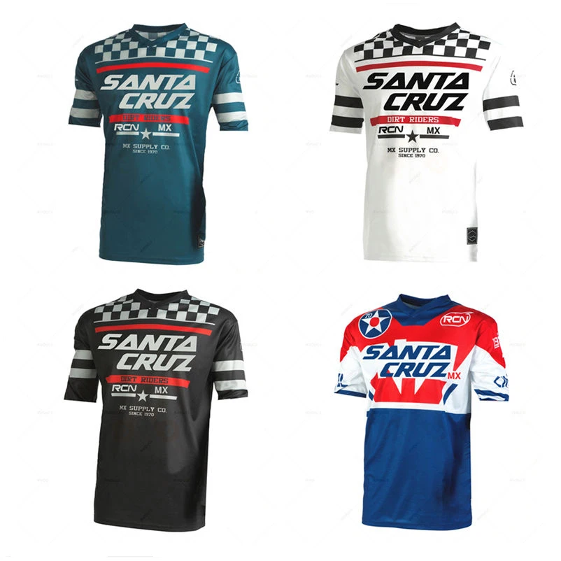 Rcn Santacruz Mx Cycling Jersey Short Sleeve DH Motocross Downhill Suit Bmx Mountain Bike Jersey Camiseta Mtb Breathable Shirt