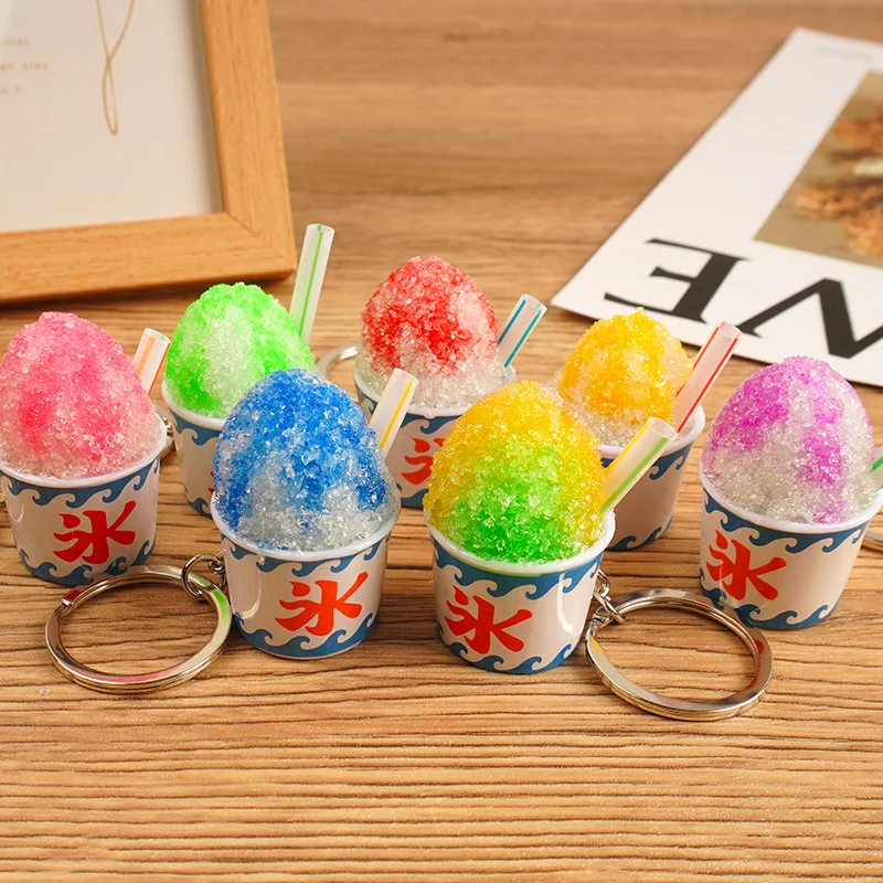 LLavero de comida de imitación, llavero de taza de batido de verano, llavero de comida para aperitivos para hombres y mujeres, colgante para bolso de coche, modelo de muñeca, regalo de decoración