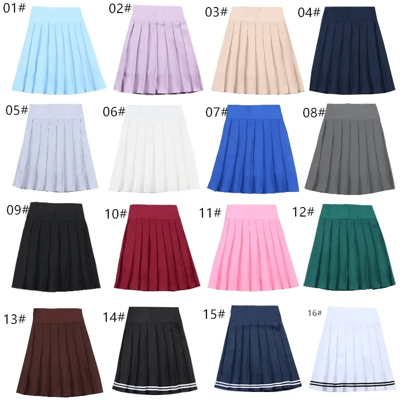 Vestidos escolares japoneses, Falda corta, Cosplay, Anime, Falda plisada, uniformes Jk, traje de marinero, Falda corta, niña escolar, 17 colores