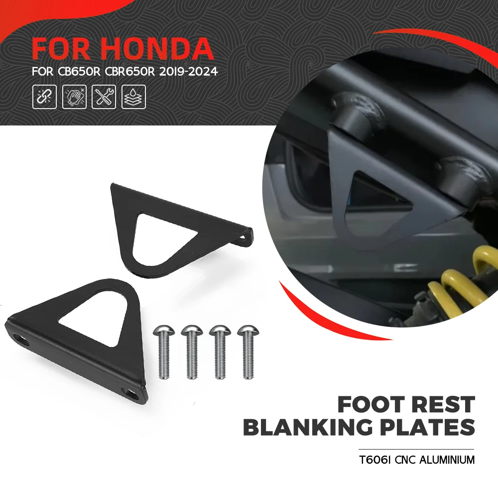 

CB CBR 650R Rear Foot Rest Blanking Plates For HONDA CB650R CBR650R 2019 2020 2022 Motorcycle Acessories Racing Hook Footrest