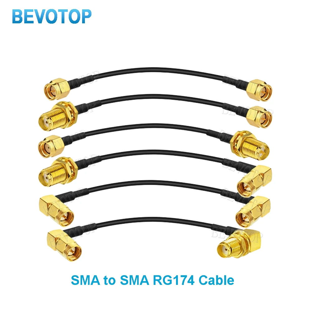 1PCS RP-SMA to SMA Extension Cable Male to Female Coaxial Feeder Wire for WiFi Antenna/Router/RG174 Network Card