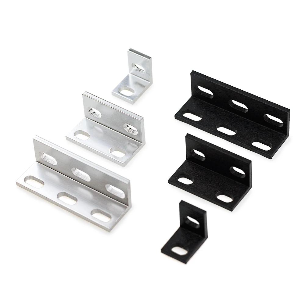 10 Stück einzelne Universal-L-rechtwinklige Vorrichtung, Einloch-Doppelloch-Triple-Loch-V-Nut für 3D-Drucker, Aluminium-Profilhalterung