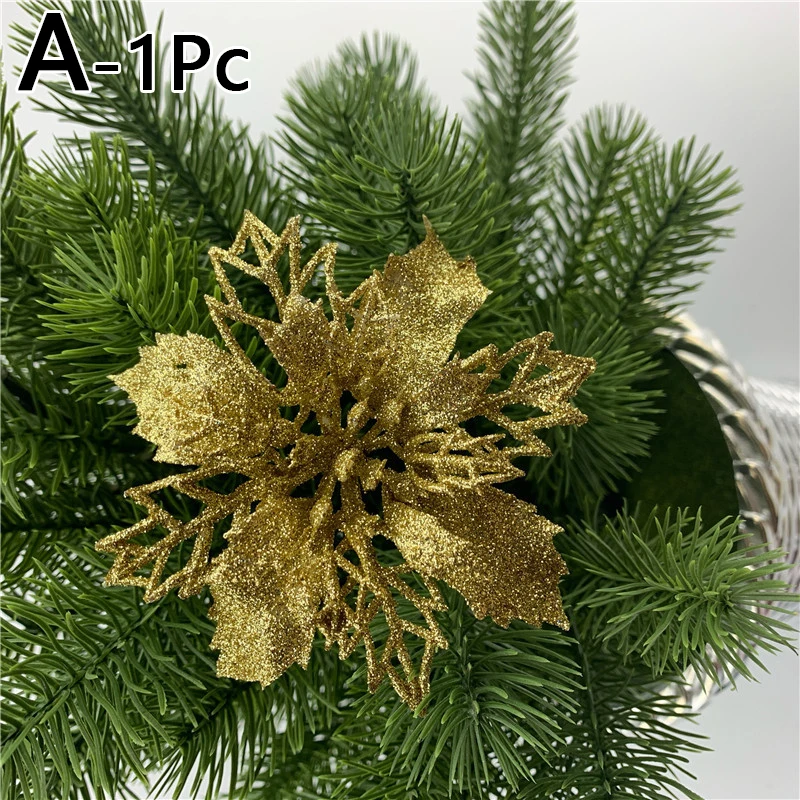 1pc 9/11/24cm Christmas Simulation Flowers Hollowed Out Wreath Pendant Household Products Holiday Supplies Christmas Decoration