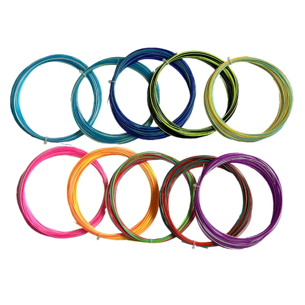 Elastic Colorful Rainbow Badminton String Colorful 0.73mm Badminton Racket Strings Assorted Color Durable Colorful Racket Line