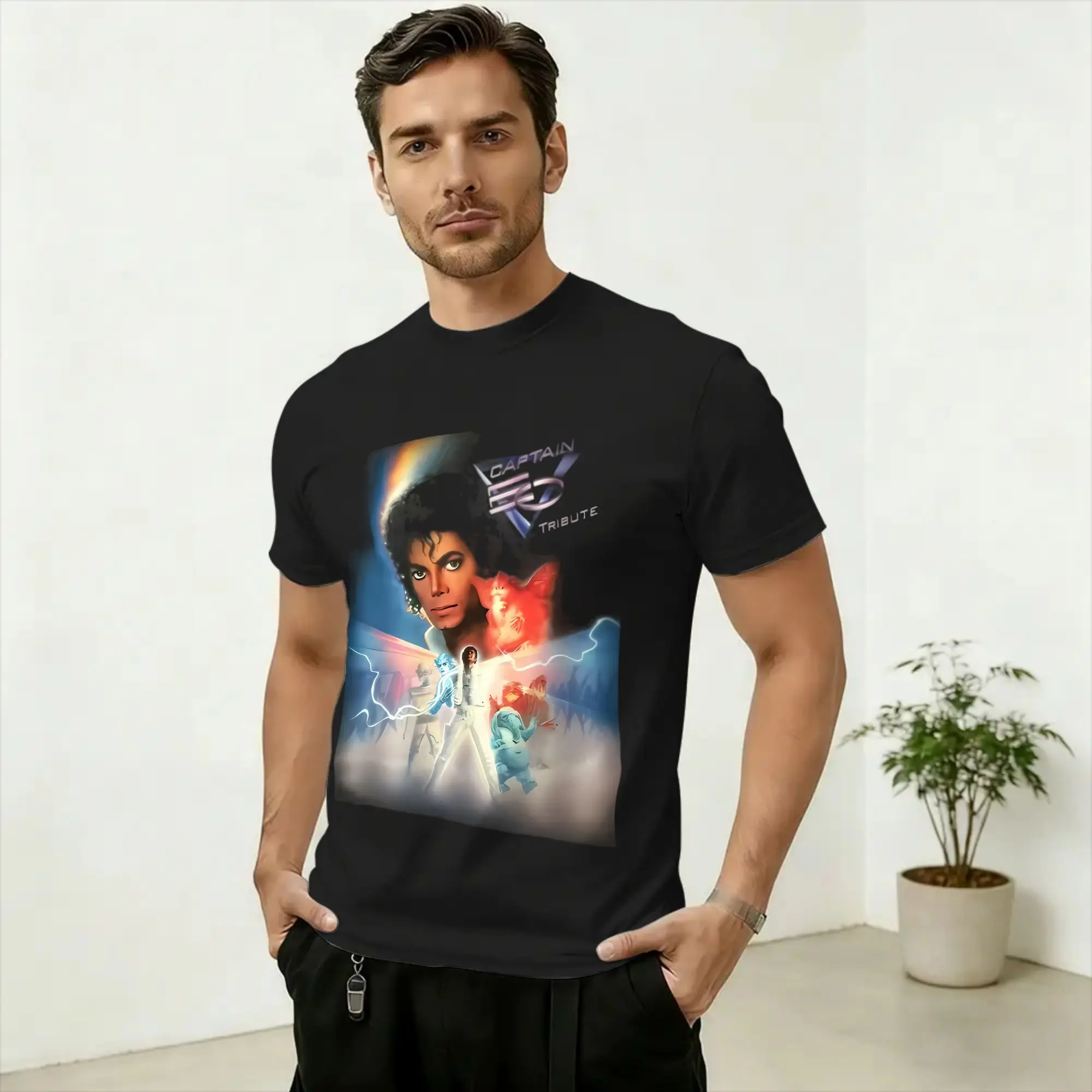 King Pop Mi-Chael Jack-son Cotton T-Shirt For Man Summer Y2K Basic T-Shirts O-Neck Harajuku Tee Shirt Big Size Clothing