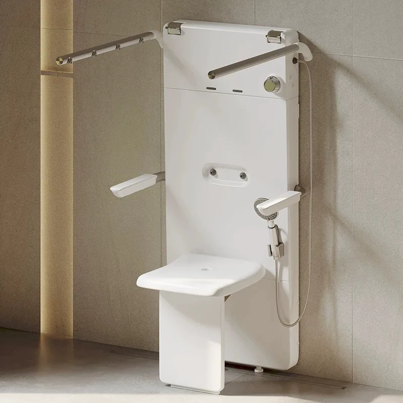 

Elderly seated thermostatic shower bathroom multi-functional folding sitting bath bath shower armrest