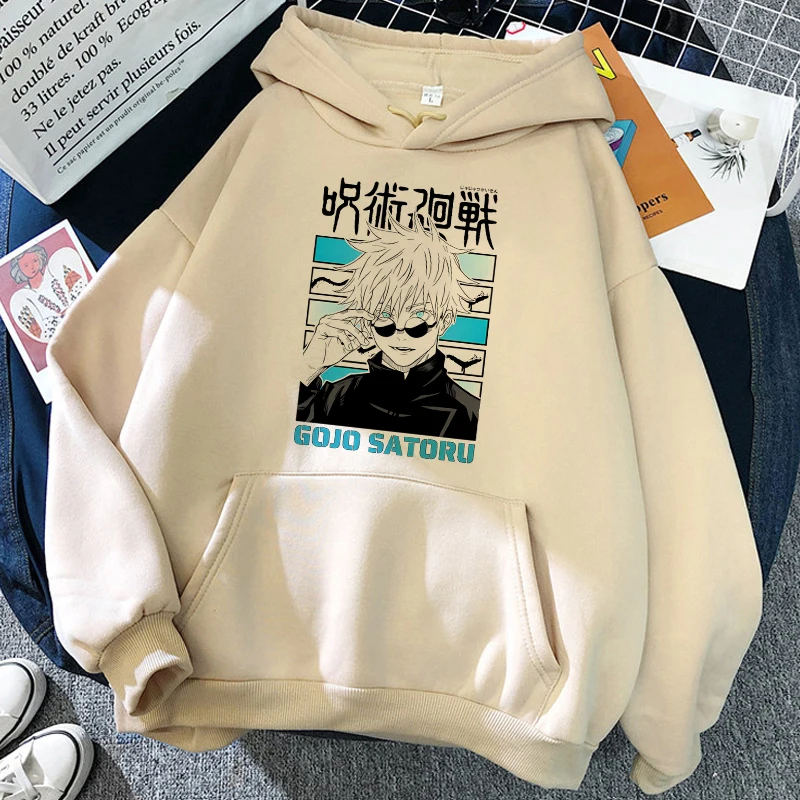 Streetwear 90er Jahre Hoodies japanische Anime Manga Jujutsu Kaisen Hoodies Hoodie Cartoon Gojo Satoru Yuji Itadori Sweatshirt Unisex