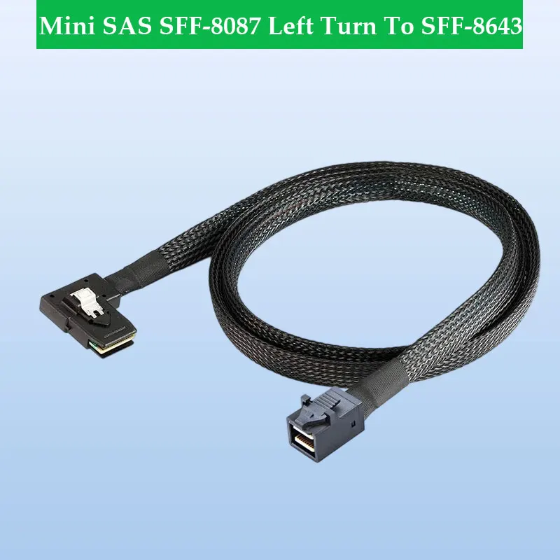 ADT-Link Mini SAS SFF-8087 Left Turn To SFF-8643 High Speed 12G Server Internal Extension Cable Adapter Length Optional 0.5M 1M