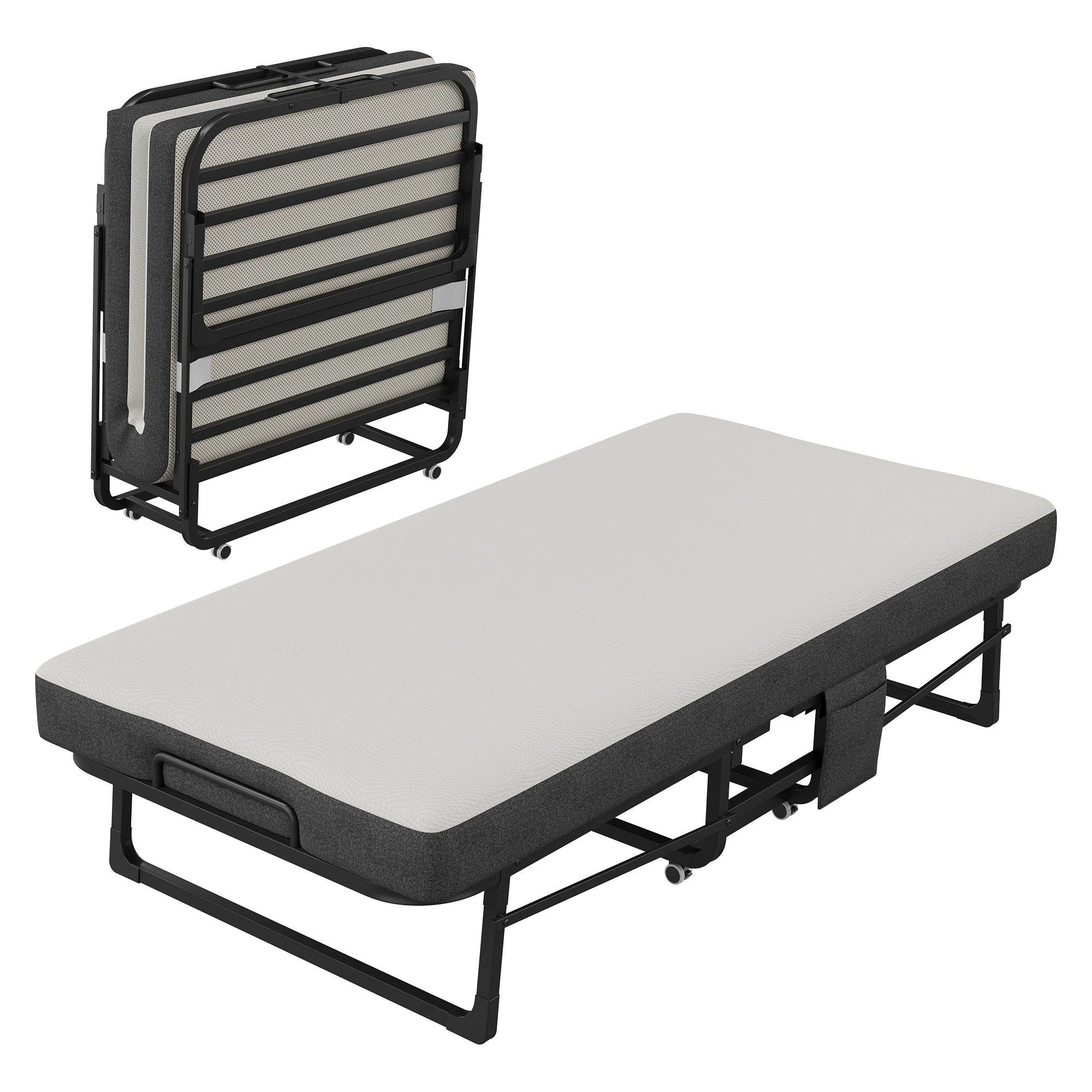 Folding Bed with 12cm Mattress 75