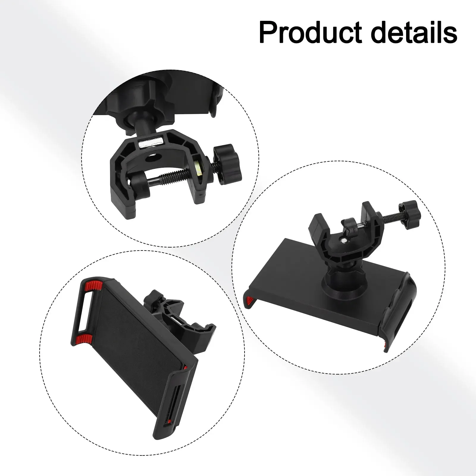 High Quality Brand New Holder Tablet Black Instruments Live Microphone Stand 12cm To 18cm 1pcs 360 Degree Phone Holder